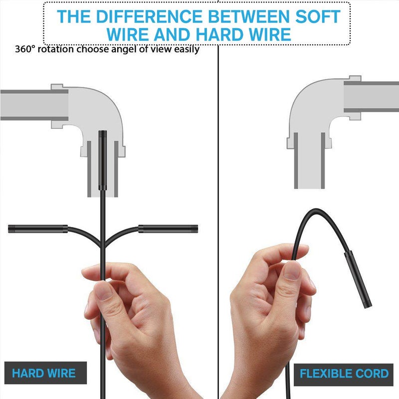 2-in-1 Endoscope Camera, 7mm Waterproof IP67 - 480P HD, 6 LED Lights, Micro USB/Type-C/PC Compatible for Android - Take Photos/Videos, Ideal for Automotive, Pipe, Sewer Inspection - Image 5